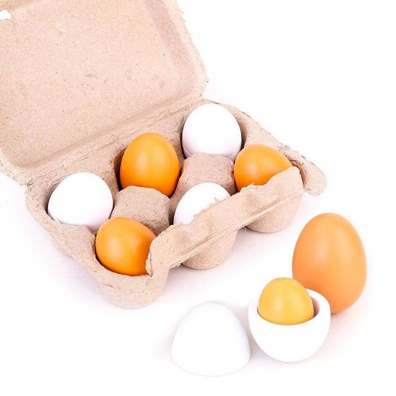 Oua de jucarie, Zola®, detasabile, cu galbenusuri din lemn, 6 buc si cutie depozitare, 15.5x10x6 cm Oua de jucarie, Zola®, detasabile, cu galbenusuri din lemn, 6 buc si cutie depozitare, 15.5x10x6 cm
